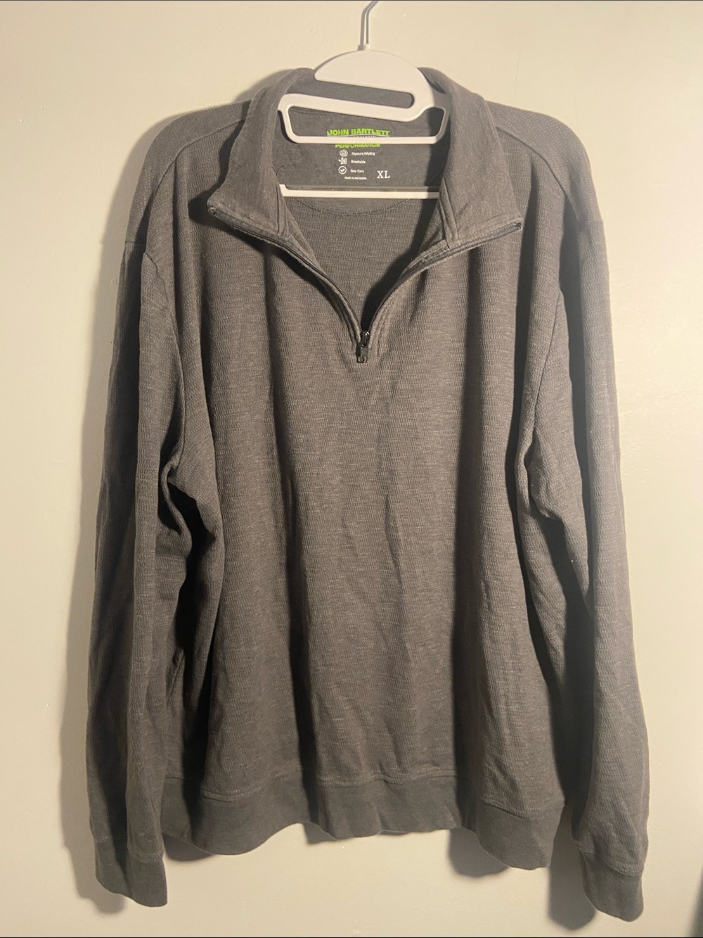 XL Men's Gray Quarter-Zip Sweater